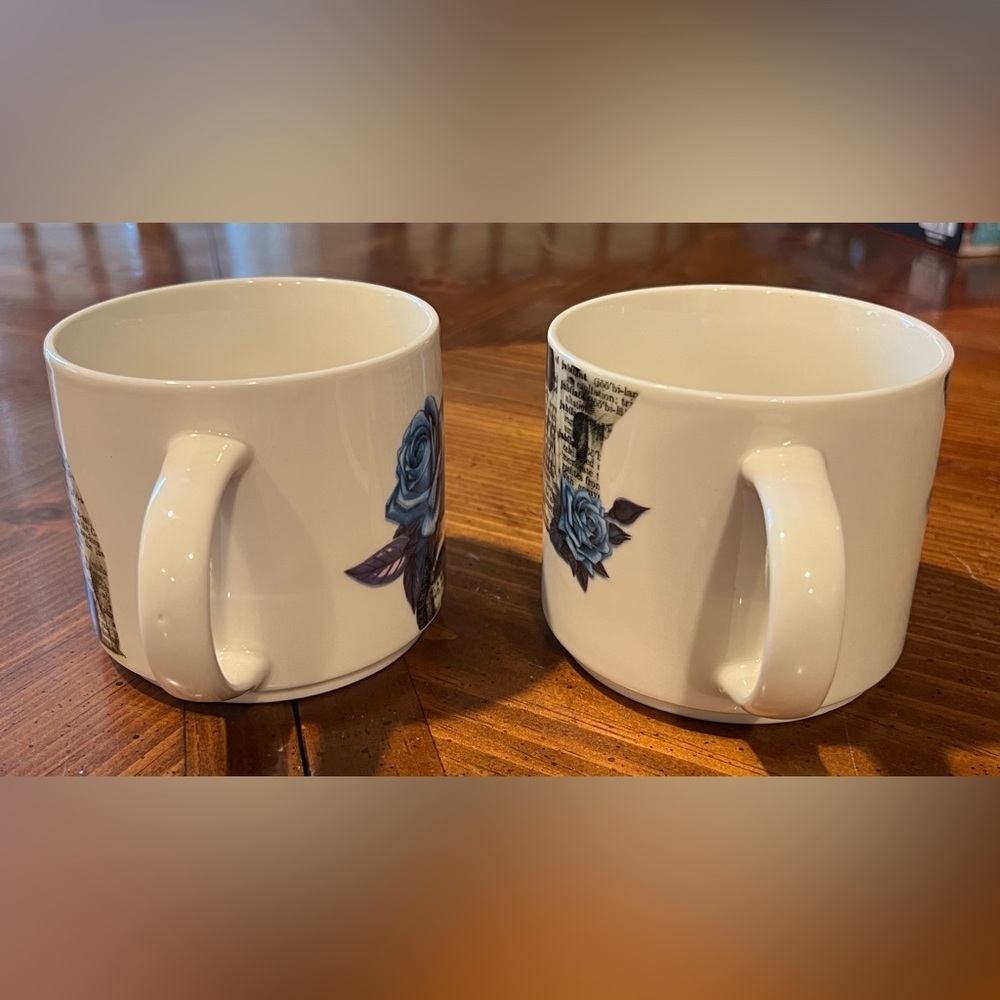 Godinger Gatherings Set of 2 Skulls & Roses Coffee Mugs Whimsigoth Witchy - Picture 7 of 9